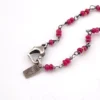 Ruby bead conversion necklace with Victorian mother-of-pearl cornucopia, garnet and antique paste ornament