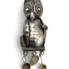 Vintage Guatemalan sterling silver owl guardapelo locket with opening body and three dangling household vessels
