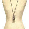 Vintage Guatemalan sterling silver owl guardapelo locket with opening body and three dangling household vessels