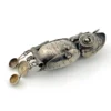 Vintage Guatemalan sterling silver owl guardapelo locket with opening body and three dangling household vessels