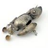 Vintage Guatemalan sterling silver owl guardapelo locket with opening body and three dangling household vessels