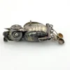 Vintage Guatemalan sterling silver owl guardapelo locket with opening body and three dangling household vessels