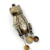 Vintage Guatemalan sterling silver owl guardapelo locket with opening body and three dangling household vessels