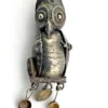 Vintage Guatemalan sterling silver owl guardapelo locket with opening body and three dangling household vessels