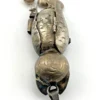 Vintage Guatemalan sterling silver owl guardapelo locket with opening body and three dangling household vessels