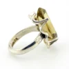 Vintage Sanches Mexican sterling silver ring with large marquise-cut smoky quartz in a sculptural open setting
