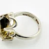 Vintage Sanches Mexican sterling silver ring with large marquise-cut smoky quartz in a sculptural open setting