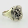 Vintage sterling silver Boy Scouts of America Be Prepared signet ring with Universal Emblem, size 10.25