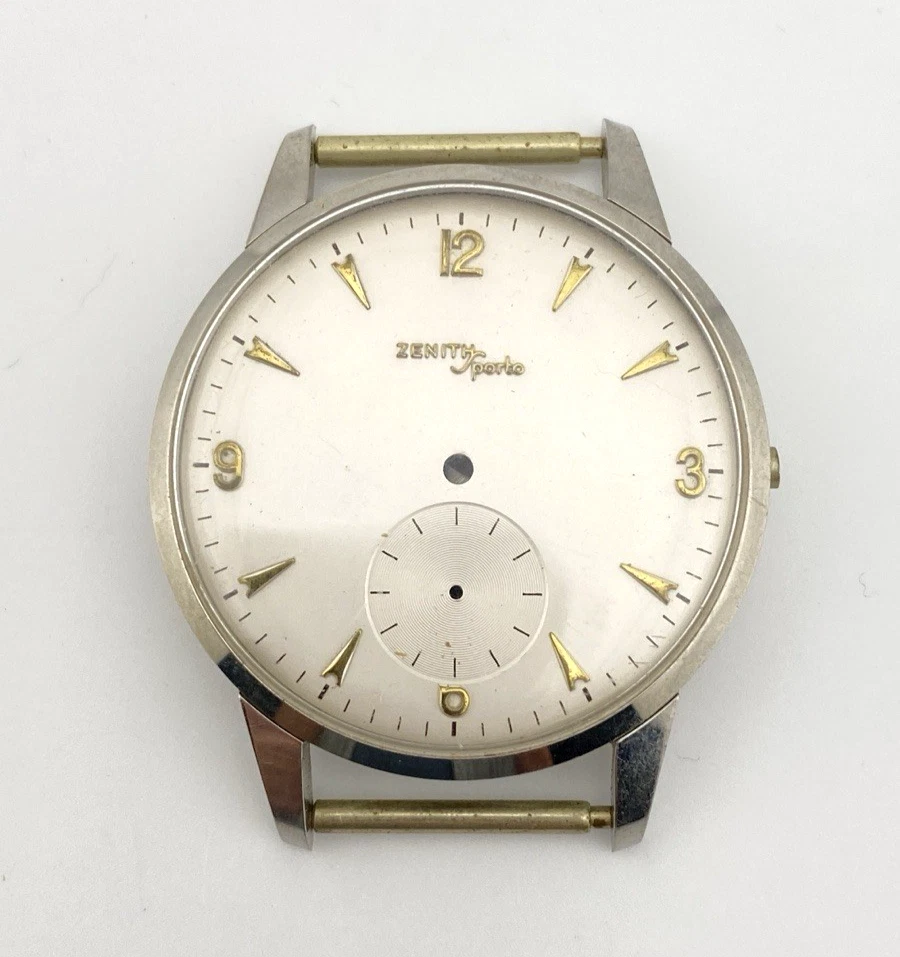Zenith Sporto Stainless Steel Case and Dial Only No Movement New Old Stock