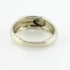 Asymmetrical sterling silver band with teardrop opal and pyramid-cut marcasites