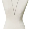 Long silver-tone hayseed-link watch chain necklace with dog clip