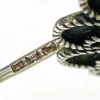 Blue faience scarab set in an ornate Egyptian 800 silver filigree brooch