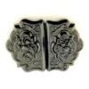 Victorian Whitby jet sash buckle carved with lily-of-the-valley flowers and scrolling foliage