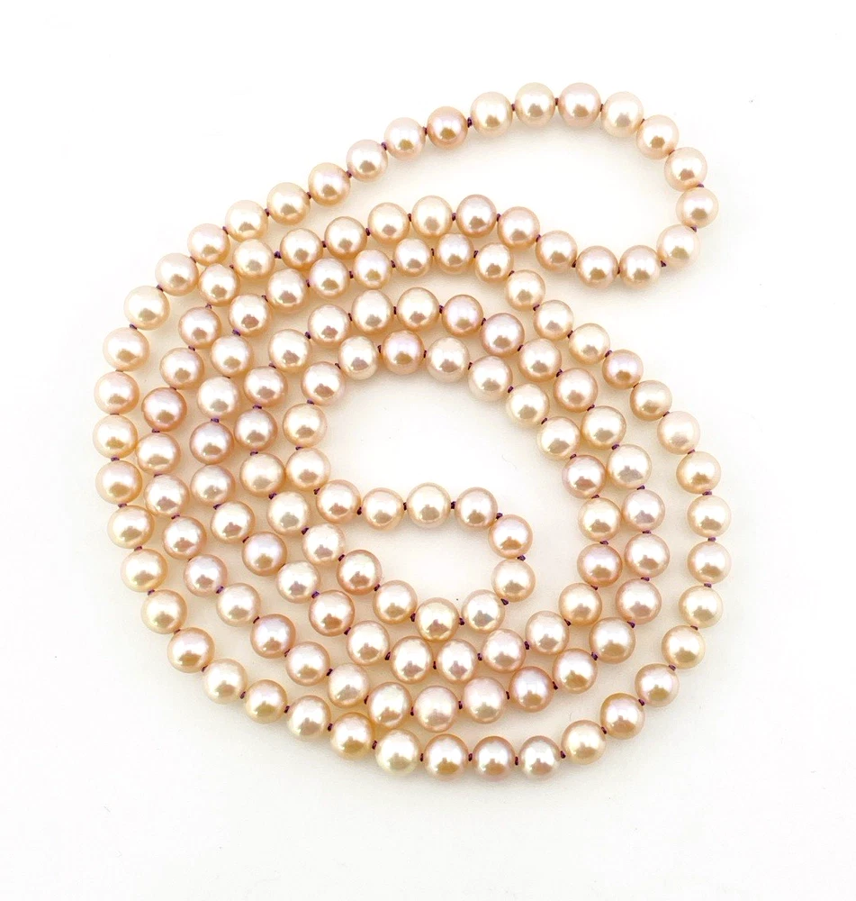 Cream Cultured Pearl Endless Necklace 29 Inches