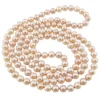 Vintage cream cultured pearl necklace with 5.5mm hand-knotted pearls in a 29-inch endless strand