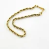 Vintage gold-filled rope chain bracelet measuring 7 inches long and 3mm wide with a slim tube clasp
