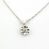 Vintage 14k white gold necklace with a .10-carat diamond in a round illusion setting on a delicate rope chain