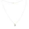 Vintage 14k white gold necklace with a .10-carat diamond in a round illusion setting on a delicate rope chain