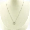 Vintage 14k white gold necklace with a .10-carat diamond in a round illusion setting on a delicate rope chain