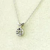 Vintage 14k white gold necklace with a .10-carat diamond in a round illusion setting on a delicate rope chain