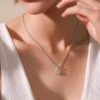 AI-generated styling illustration of the vintage white gold diamond pendant necklace