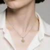 AI-generated styling illustration of the vintage white gold diamond pendant necklace
