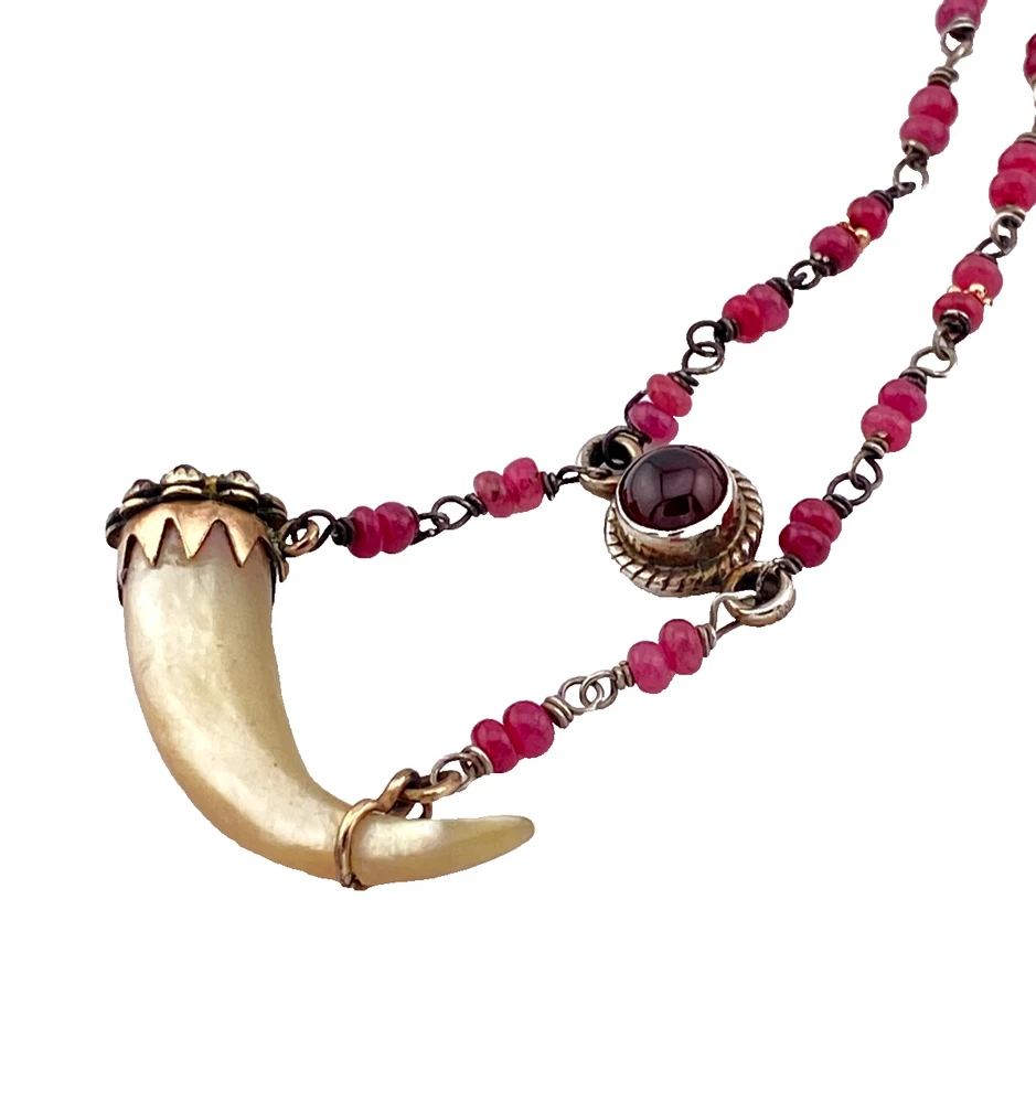 Victorian Cornucopia Ruby and Garnet Conversion Necklace — PreAdored® Studio