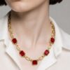 H S Bick ruby glass necklace