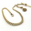 Antique R. F. Simmons gold-filled graduated Albert watch chain with T-bar, dog clip and George B. Soley Philadelphia Mint token