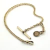 Antique R. F. Simmons gold-filled graduated Albert watch chain with T-bar, dog clip and George B. Soley Philadelphia Mint token