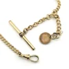 Antique R. F. Simmons gold-filled graduated Albert watch chain with T-bar, dog clip and George B. Soley Philadelphia Mint token