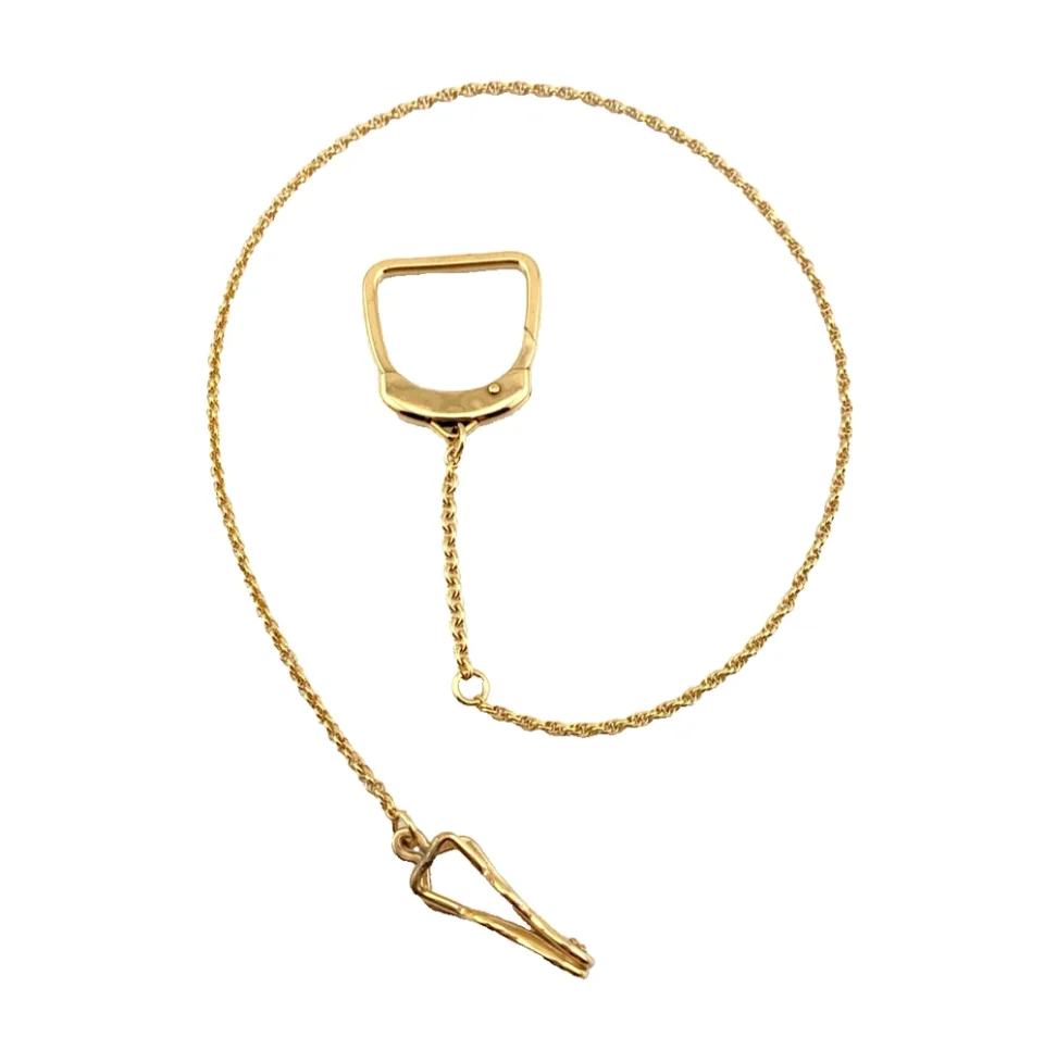 Swank 12K Gold Filled Belt Clip Key Holder and Rope Chain
