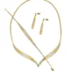 Vintage Italian tricolor gold vermeil Riccio necklace bracelet and drop earrings set in 925 sterling silver