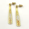 Vintage Italian tricolor gold vermeil Riccio necklace bracelet and drop earrings set in 925 sterling silver