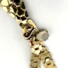 Attributed 1948 Alfred Philippe Trifari honeycomb cravat necklace with moonstone glass clasp