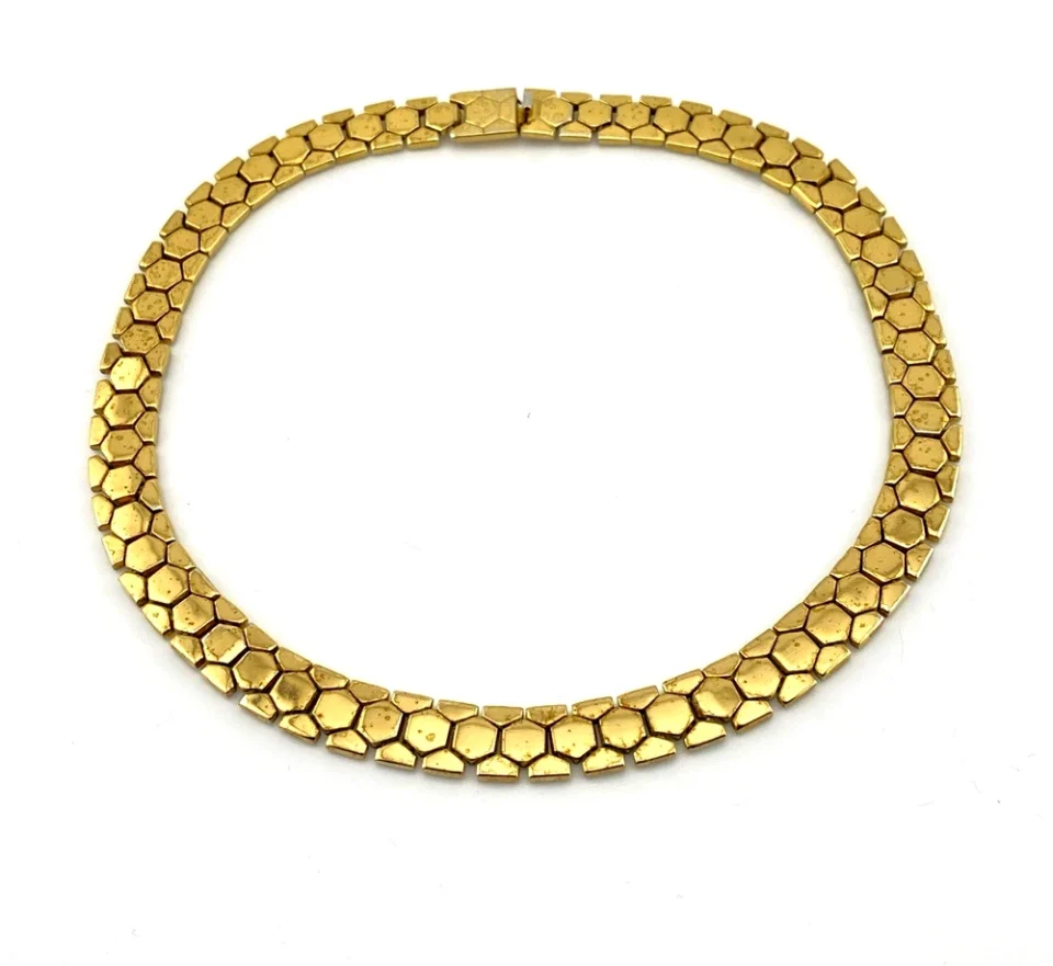 1945 Crown Trifari Honeycomb Collar Necklace by Alfred Philippe