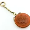 Vintage Ceres Demeter Pressed Glass Cameo Watch Fob Pendant