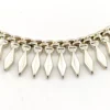 Vintage Italian sterling silver Modernist collar necklace with graduated dimensional spearhead fringe links