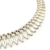 Vintage Italian sterling silver Modernist collar necklace with graduated dimensional spearhead fringe links
