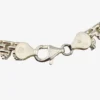 Vintage Italian sterling silver Modernist collar necklace with graduated dimensional spearhead fringe links