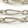 Vintage 800 Silver Sheaf Link Long Guard Chain, 58 Inches - link closed up