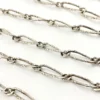 Vintage 800 Silver Sheaf Link Long Guard Chain, 58 Inches - link closed up