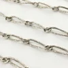 Vintage 800 Silver Sheaf Link Long Guard Chain, 58 Inches - link closed up