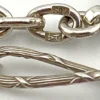 Vintage 800 Silver Sheaf Link Long Guard Chain, 58 Inches, maker and quality mark