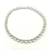 Vintage Sterling Silver Clear Crystal Rivière Necklace