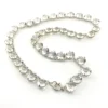 Vintage Sterling Silver Clear Crystal Rivière Necklace
