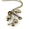 Vintage Brazilian silver-tone Penca de Balangandãs necklace with six dimensional charms and protective figa hand