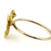 Antique Art Nouveau 10K yellow gold pansy-face Green Man stick-pin conversion ring, circa 1900–1905 - profile