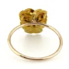 Antique Art Nouveau 10K yellow gold pansy-face Green Man stick-pin conversion ring, circa 1900–1905 - side view 3