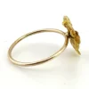 Antique Art Nouveau 10K yellow gold pansy-face Green Man stick-pin conversion ring, circa 1900–1905 - side view 3